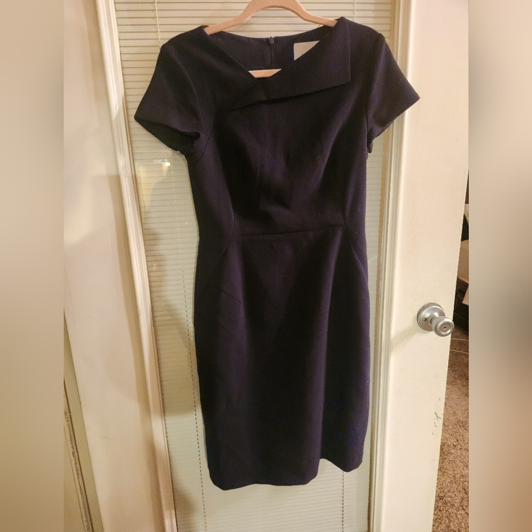 L.K.Bennett London Usa Size 8 Fully Lined Zipper Navy Blue P2p 18"
